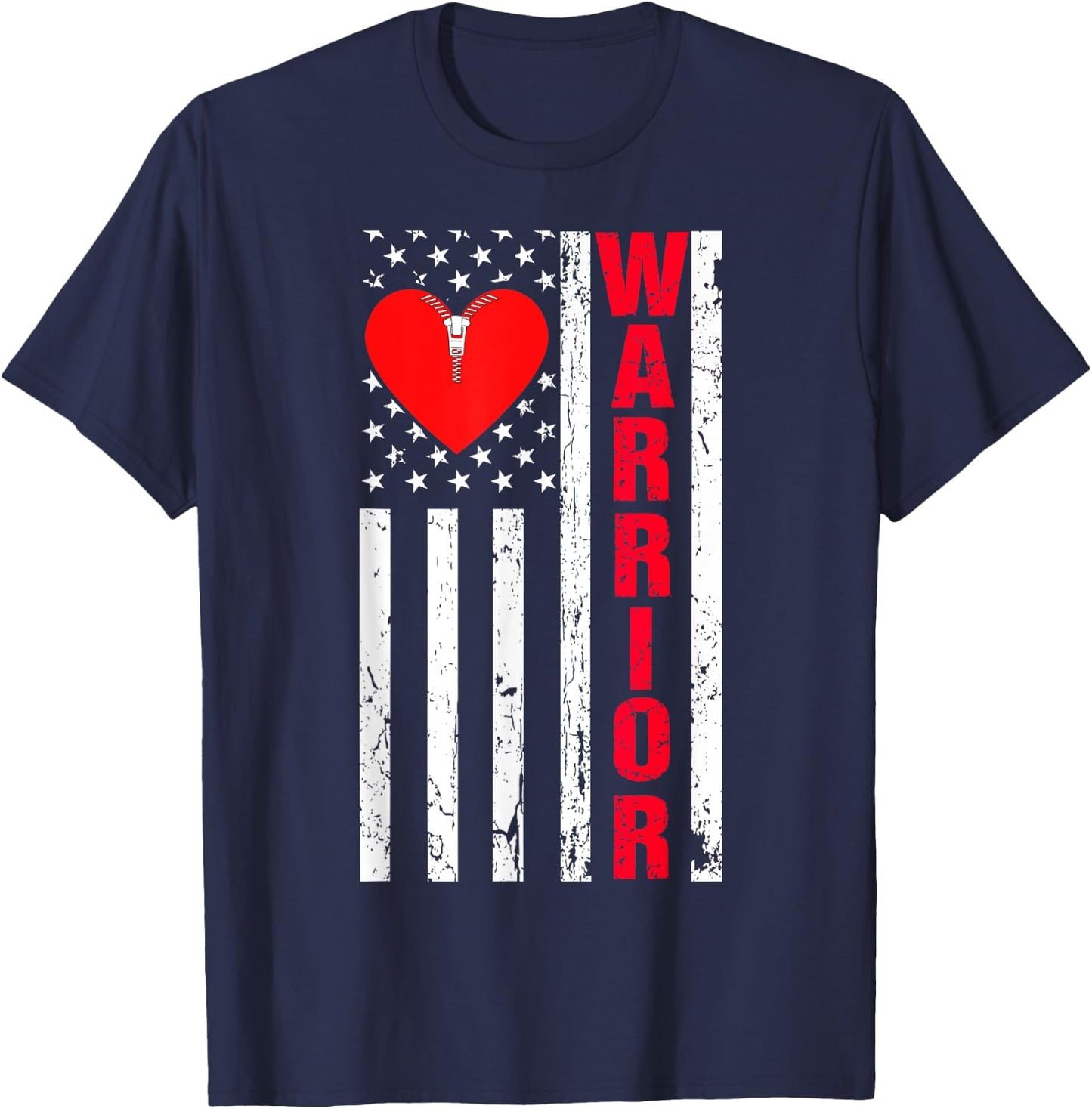 Open Heart Surgery Recovery Survivor Heart Warrior Men Women T-Shirt - T-Shirt | Navy