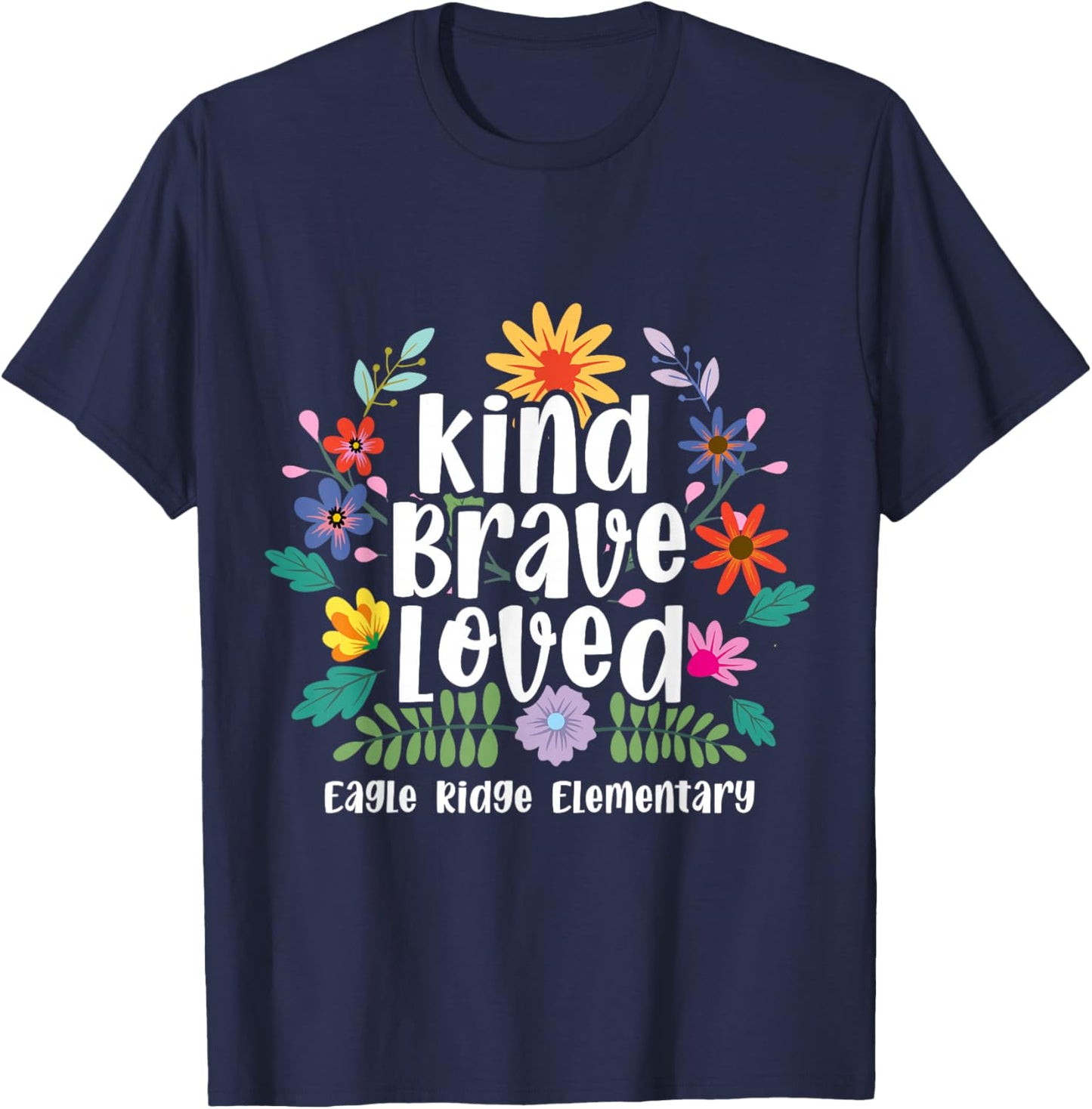 Eagle Ridge Elementary Kind Brave Loved T-Shirt - T-Shirt | Navy