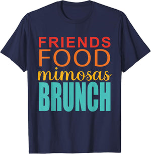 Friends Food Mimosas Brunch T-Shirt - T-Shirt | Navy