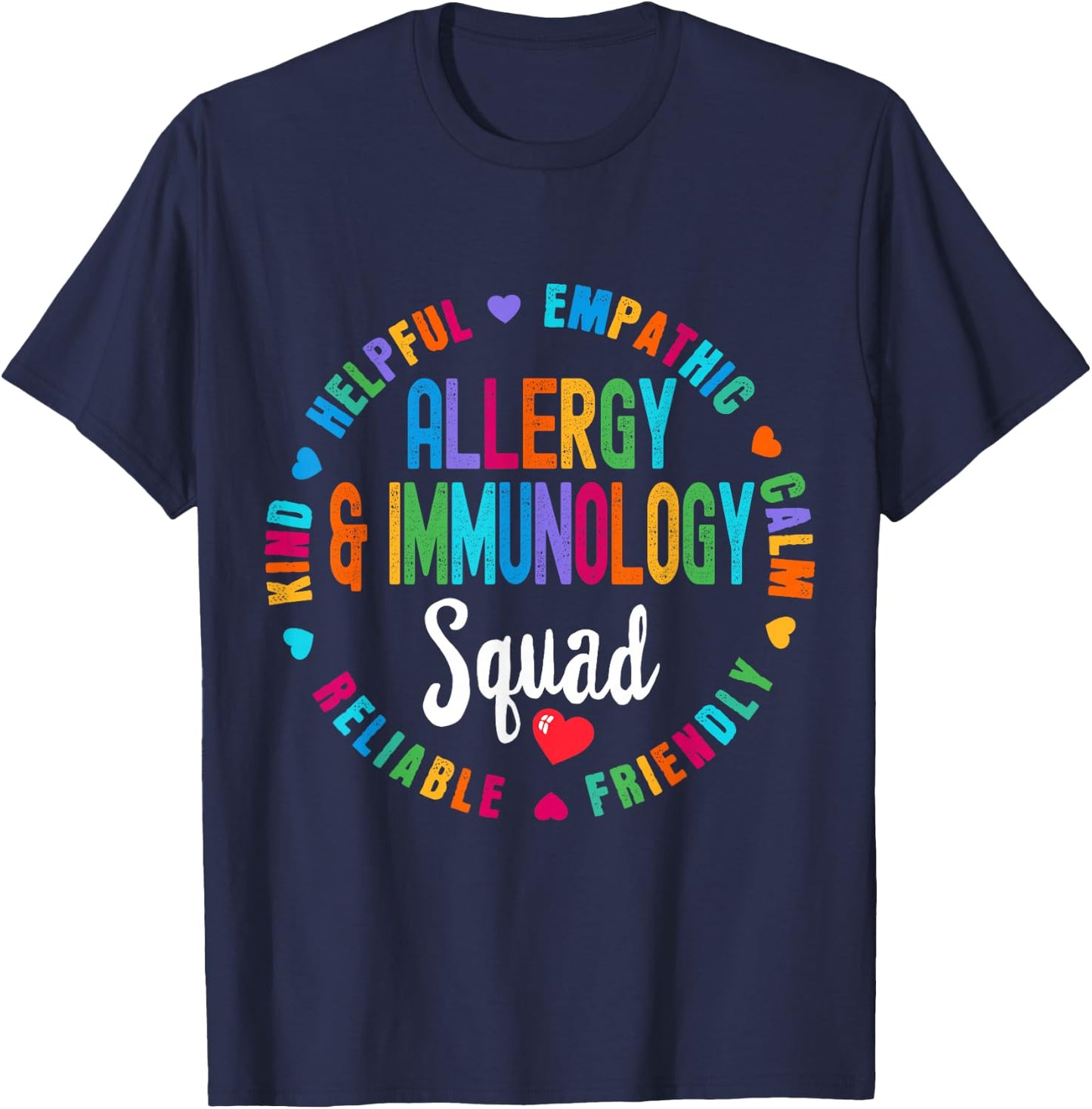 Allergy and Immunology Squad Nurse Team Registered Nursing T-Shirt - T-Shirt | Navy