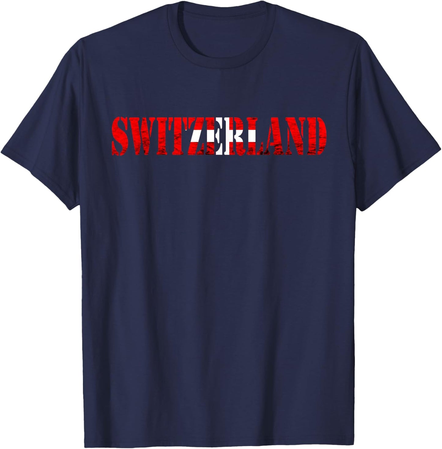 Switzerland Flag Vintage Swiss Flag Swiss Pride Swiss Roots T-Shirt - T-Shirt | Navy