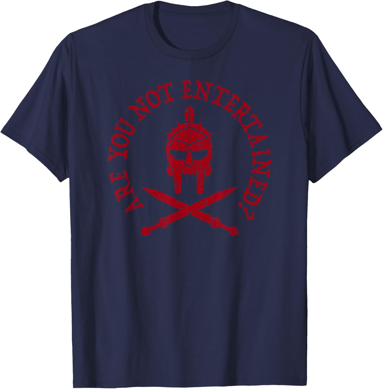 The Five Rings Collection ARE YOU NOT ENTERTAINED? -Adults MMA Black Small T-Shirt - T-Shirt | Navy