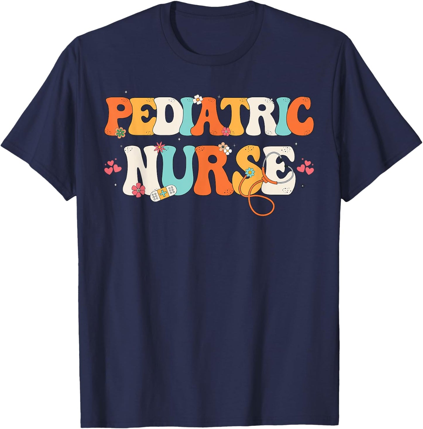 Cute Pediatric Nurse Apparel For Peds Nurse, Pediatric Nurse T-Shirt - T-Shirt | Navy