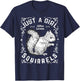 Just A Girl Who Loves Squirrels Funny Forest Animal Lovers T-Shirt - T-Shirt | Navy