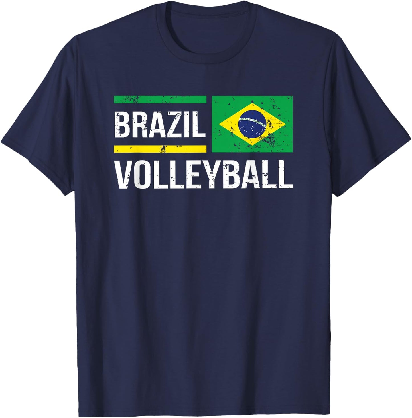Brazil Volleyball Brasil Flag Supporter Pride Sport T-Shirt - T-Shirt | Navy