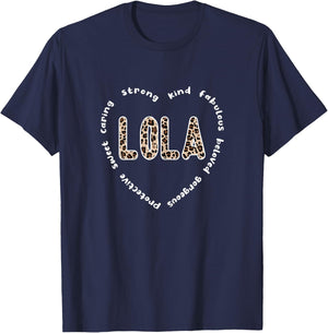 Lola Heart | Lola Grandmother Appreciation Lola Grandma T-Shirt - T-Shirt | Navy