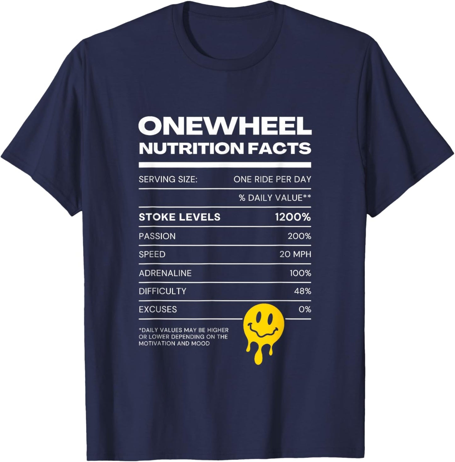 Onewheel Nutritional Value Stoke One Wheel T-Shirt - T-Shirt | Navy