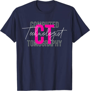 CT Tech Radiology Technologist Computed Tomography T-Shirt - T-Shirt | Navy