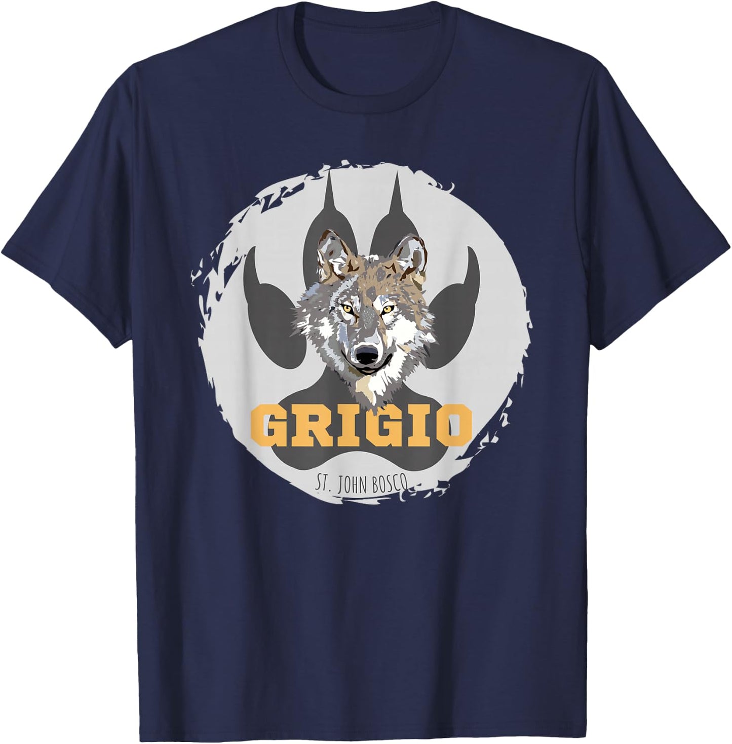 St. John Bosco - Grigio Wolf T-Shirt - T-Shirt | Navy
