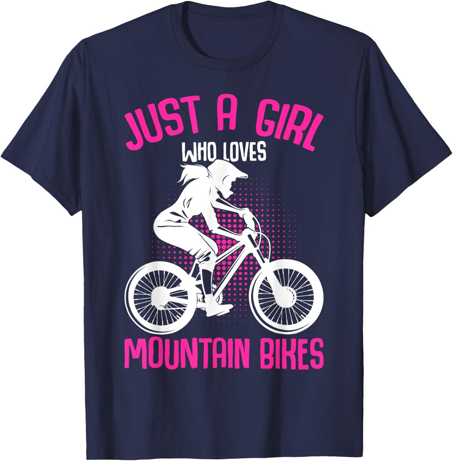 Just A Girl Who Loves Mountain Bike MTB Downhill Biker Kids T-Shirt - T-Shirt | Navy