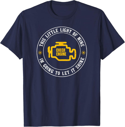 Check Engine Light Warning Light T-Shirt - T-Shirt | Navy