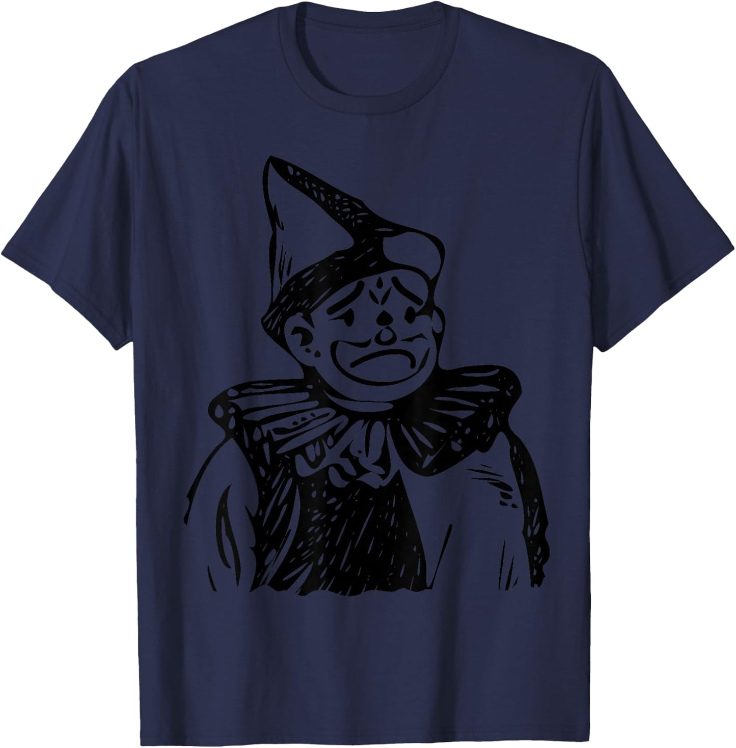 Sad Clown Court Jester T-Shirt - T-Shirt | Navy