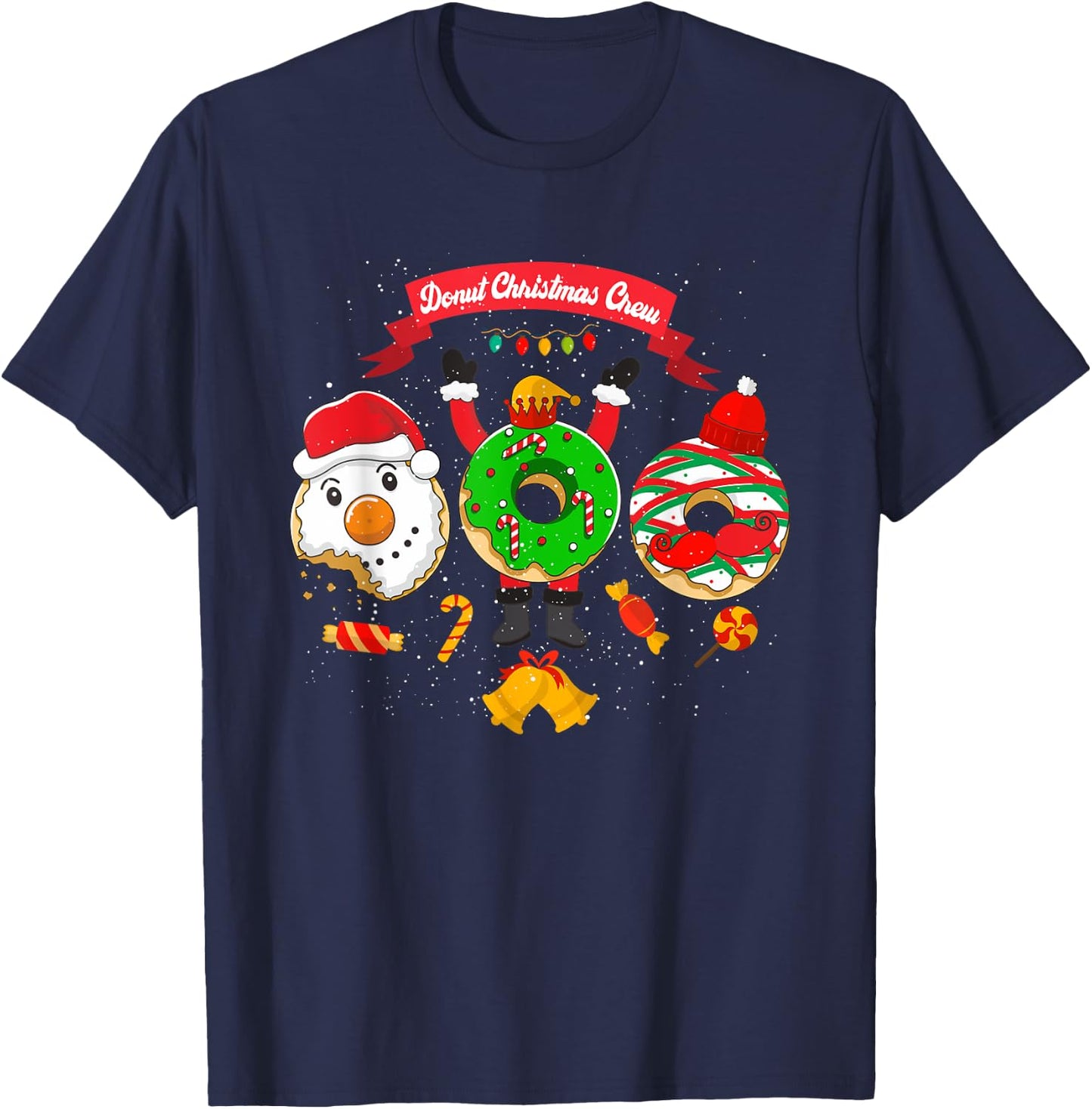Donut Christmas Squad Pastry Chef Holiday Baking Donuts T-Shirt - T-Shirt | Navy