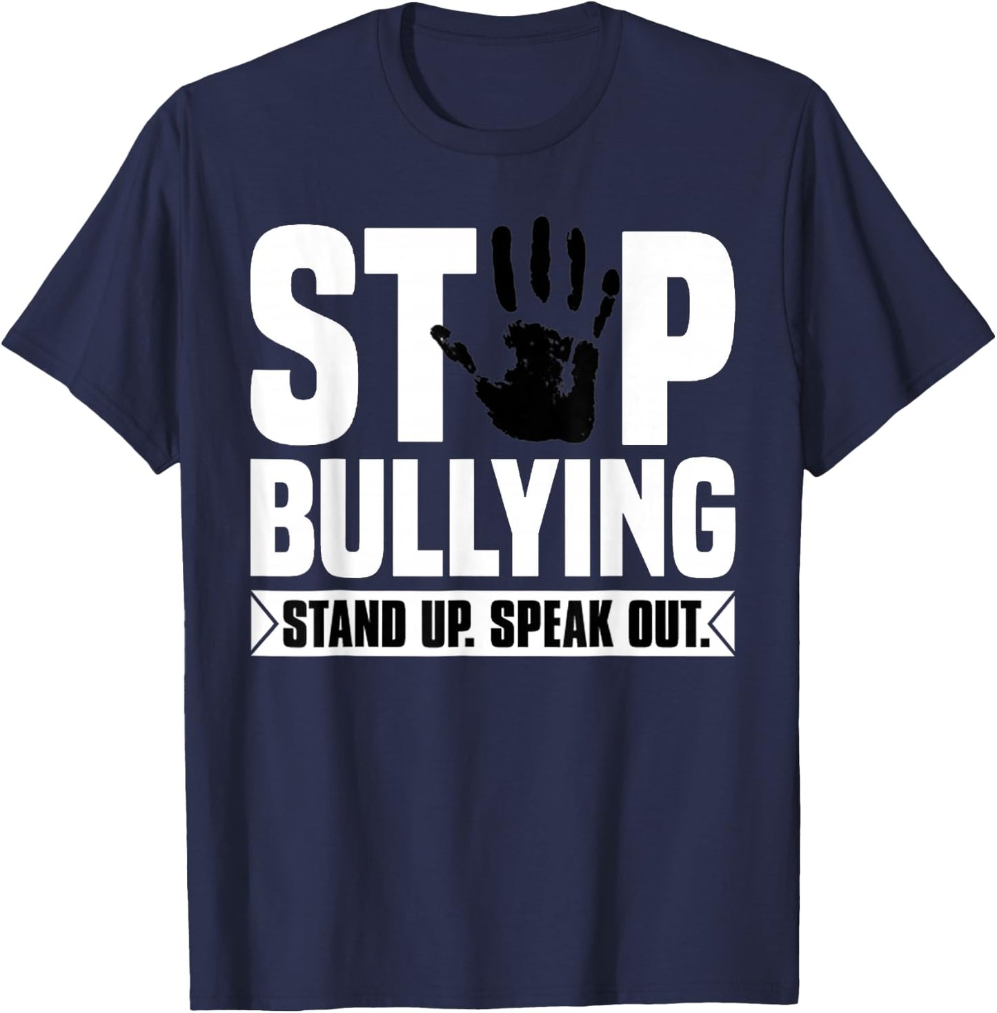 Stop Bullying Shirt Orange Stand Up Speak Out Unity Day T-Shirt - T-Shirt | Navy