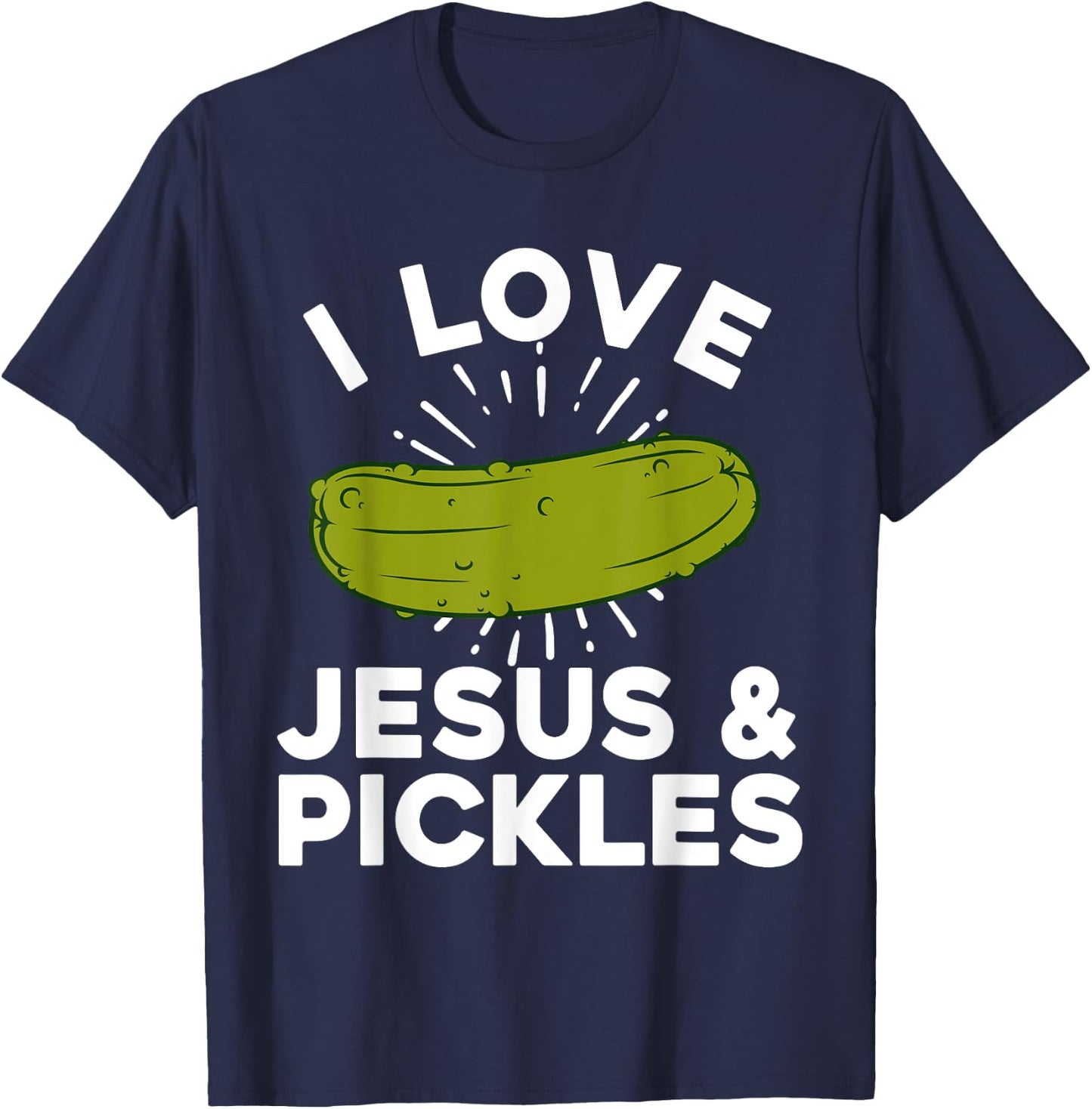 Cute Pickle Design Women Kids Jesus Pickle Lovers T-Shirt - T-Shirt | Navy