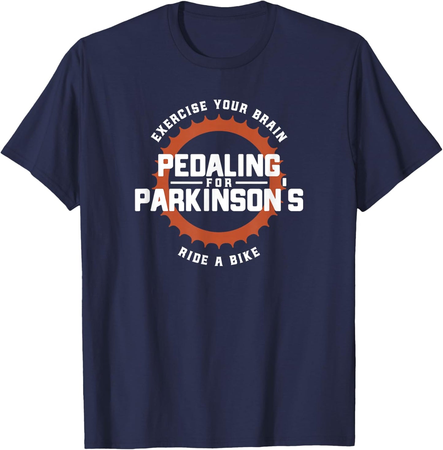 Pedaling For Parkinson's Apparel Black Vintage Bicycle Parkinson's Adult Small Short Sleeve Cotton 60% Polyester 40% T-Shirt - T-Shirt | Navy