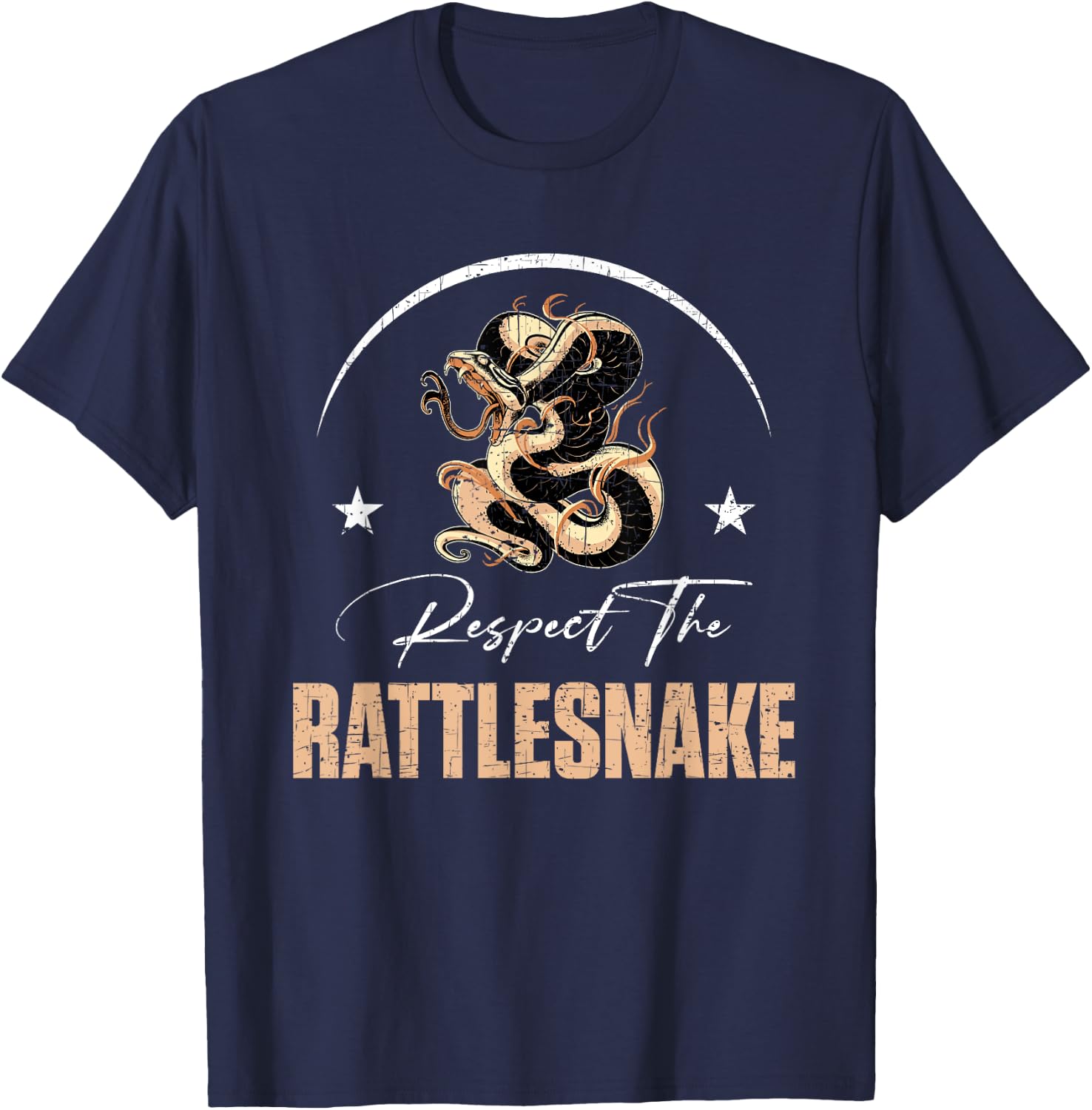 Respect The Rattlesnake Apparel | Funny Rattlesnake Hunting T-Shirt - T-Shirt | Navy