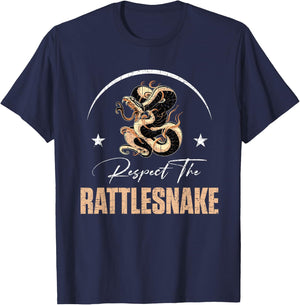 Respect The Rattlesnake Apparel | Funny Rattlesnake Hunting T-Shirt - T-Shirt | Navy
