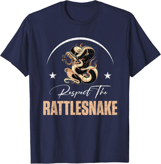 Respect The Rattlesnake Apparel | Funny Rattlesnake Hunting T-Shirt - T-Shirt | Navy