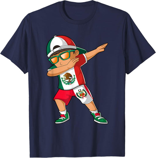 Half Mexican Half Peruvian Boy Mexico Peru Flag T-Shirt - T-Shirt | Navy