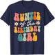 Auntie Of The Birthday Girl Groovy Themed Aunt T-Shirt - T-Shirt | Navy