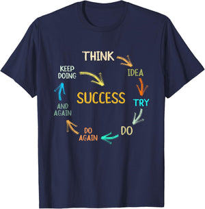 Motivational Quote Motivation Success Inspiration Mindset T-Shirt - T-Shirt | Navy