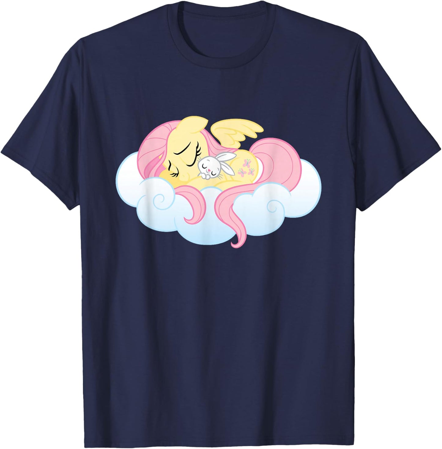 My Little Pony Fluttershy and Angel Bunny Sleeping T-Shirt - T-Shirt | Navy