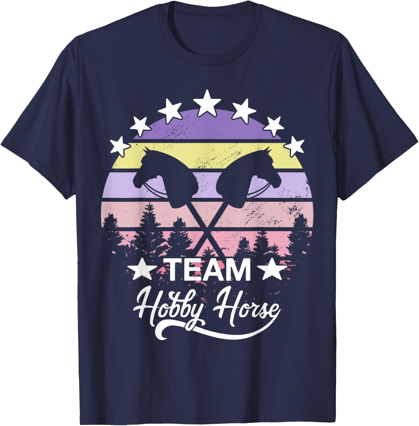Team Hobby Horse Retro Hobby Horsing Hobby Horse T-Shirt - T-Shirt | Navy