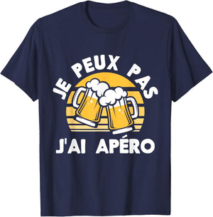 Je Peux Pas J'ai Aperitif Funny Beer Man T-Shirt - T-Shirt | Navy