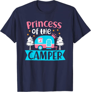 Princess Of The Camper Outdoor Camping Adventurer Explorer T-Shirt - T-Shirt | Navy