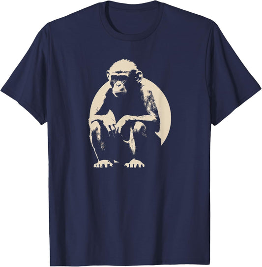 Funny Monkey with sunglasses cool Graffiti Urban art street T-Shirt - T-Shirt | Navy
