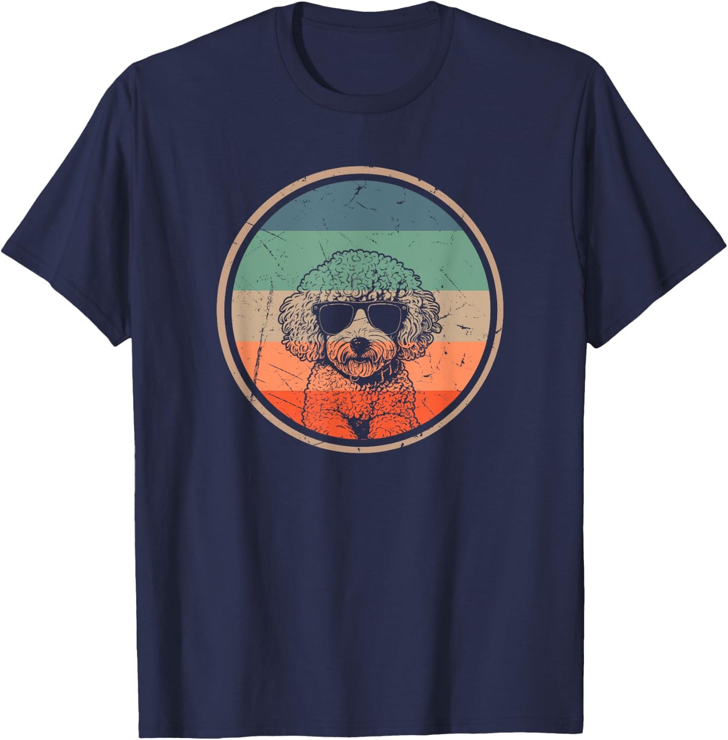Poochon Dog Lover Gifts Women Vintage Retro Dog Xmas T-Shirt - T-Shirt | Navy