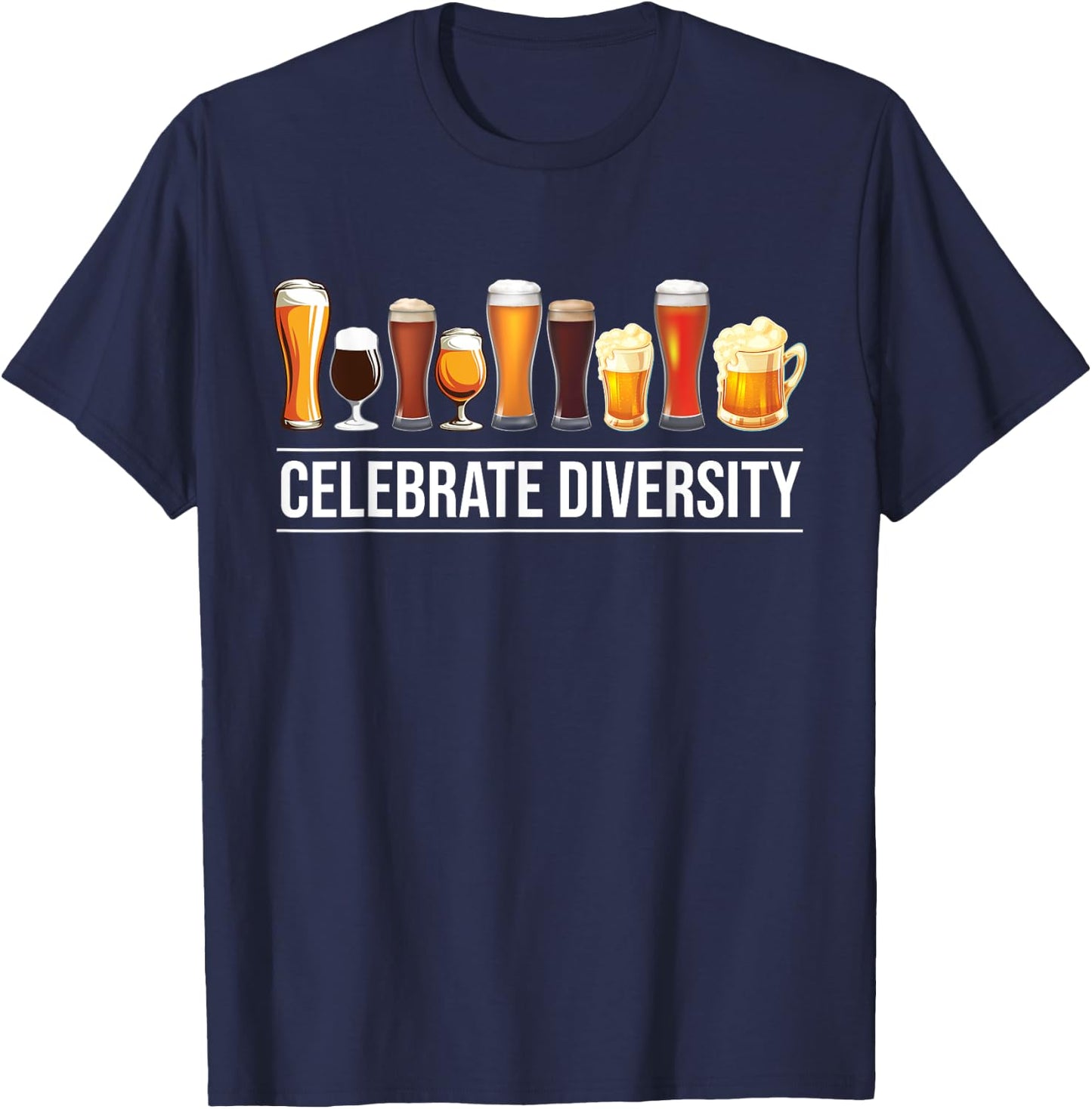 Celebrate Diversity Craft Beer T-Shirt - T-Shirt | Navy