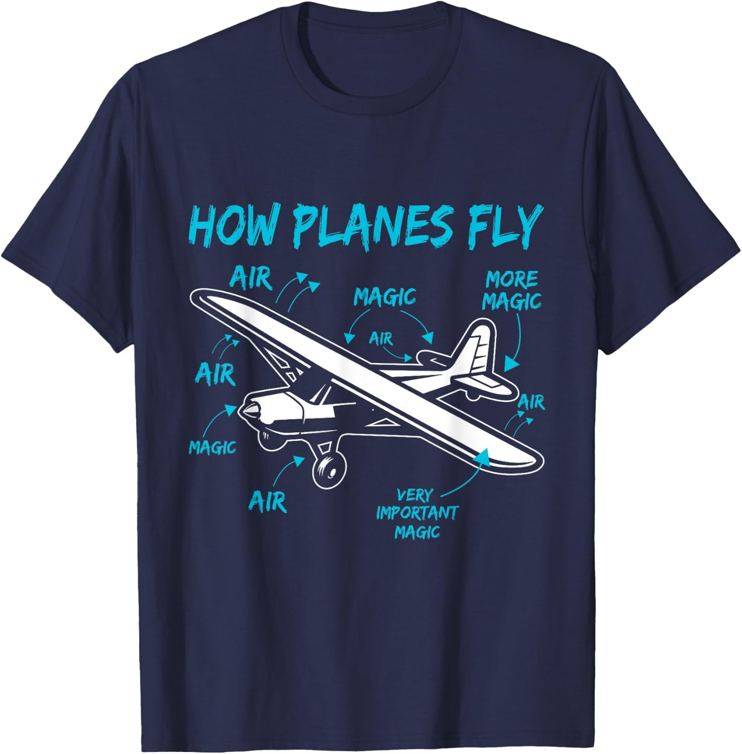 Funny Aviation t shirts How Planes Fly Kids Youth Pilot T-Shirt - T-Shirt | Navy
