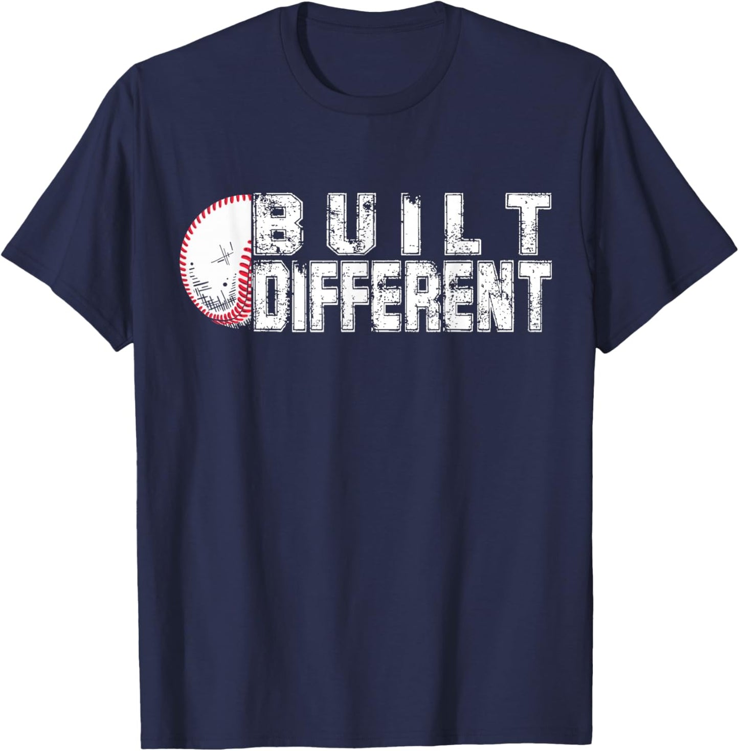 Built Different - Baseball Awsome T-Shirt - T-Shirt | Navy