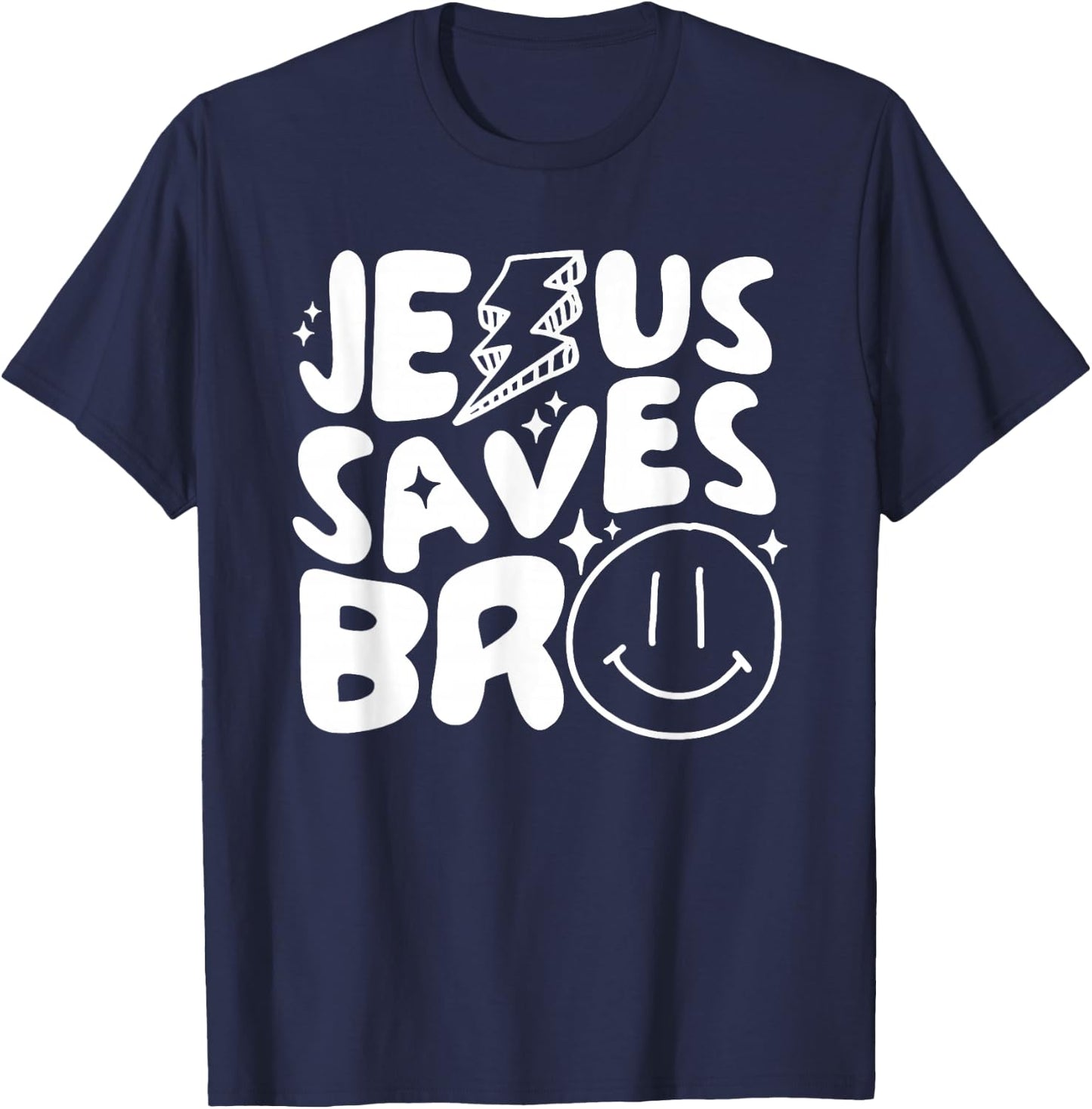 Jesus Saves Bro Kids Religious T-Shirt - T-Shirt | Navy