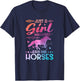 Just A Girl Who Loves Jesus And Horses T-Shirt - T-Shirt | Navy