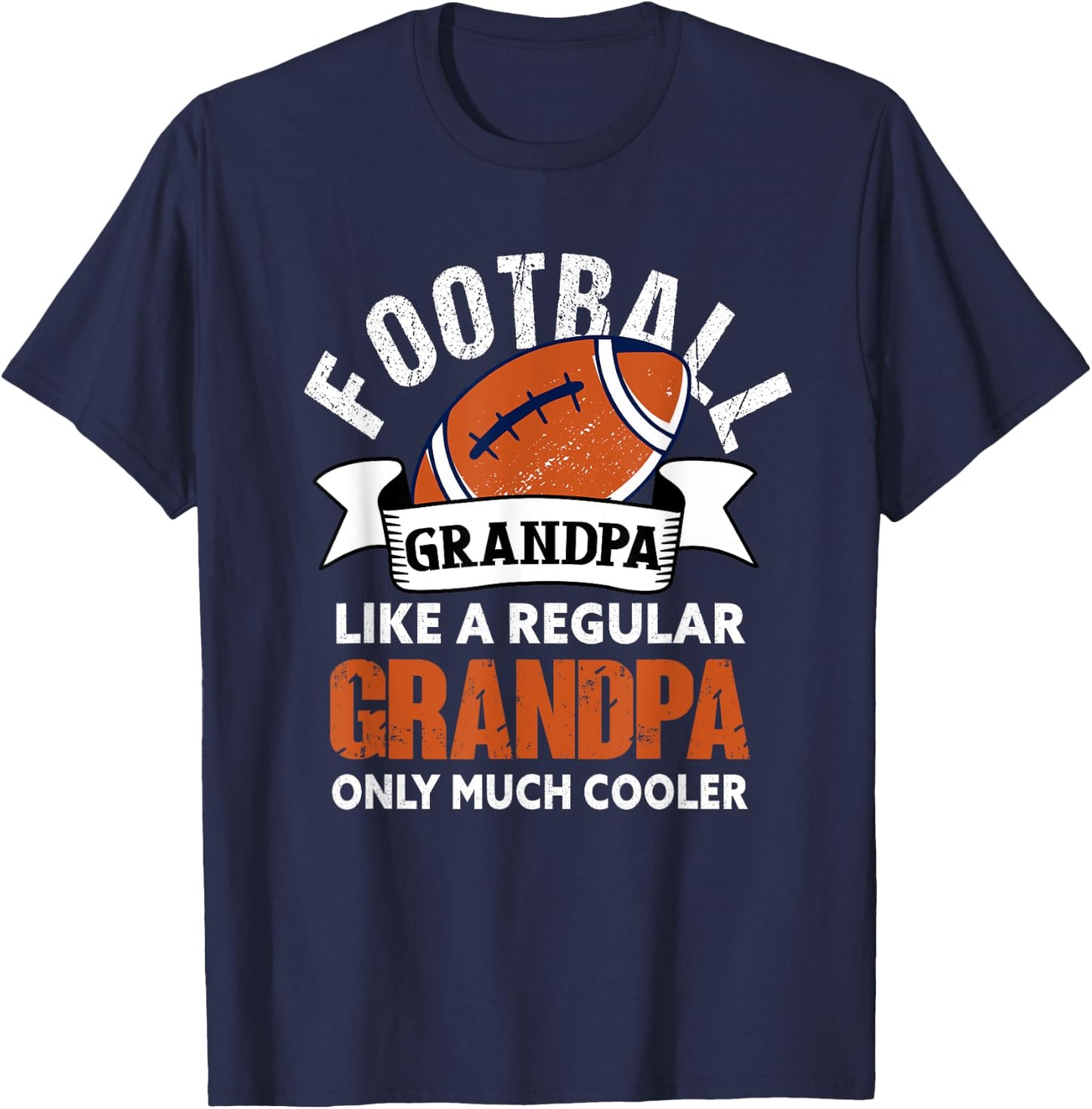 Football Grandpa - Funny Grandfather American Football T-Shirt - T-Shirt | Navy