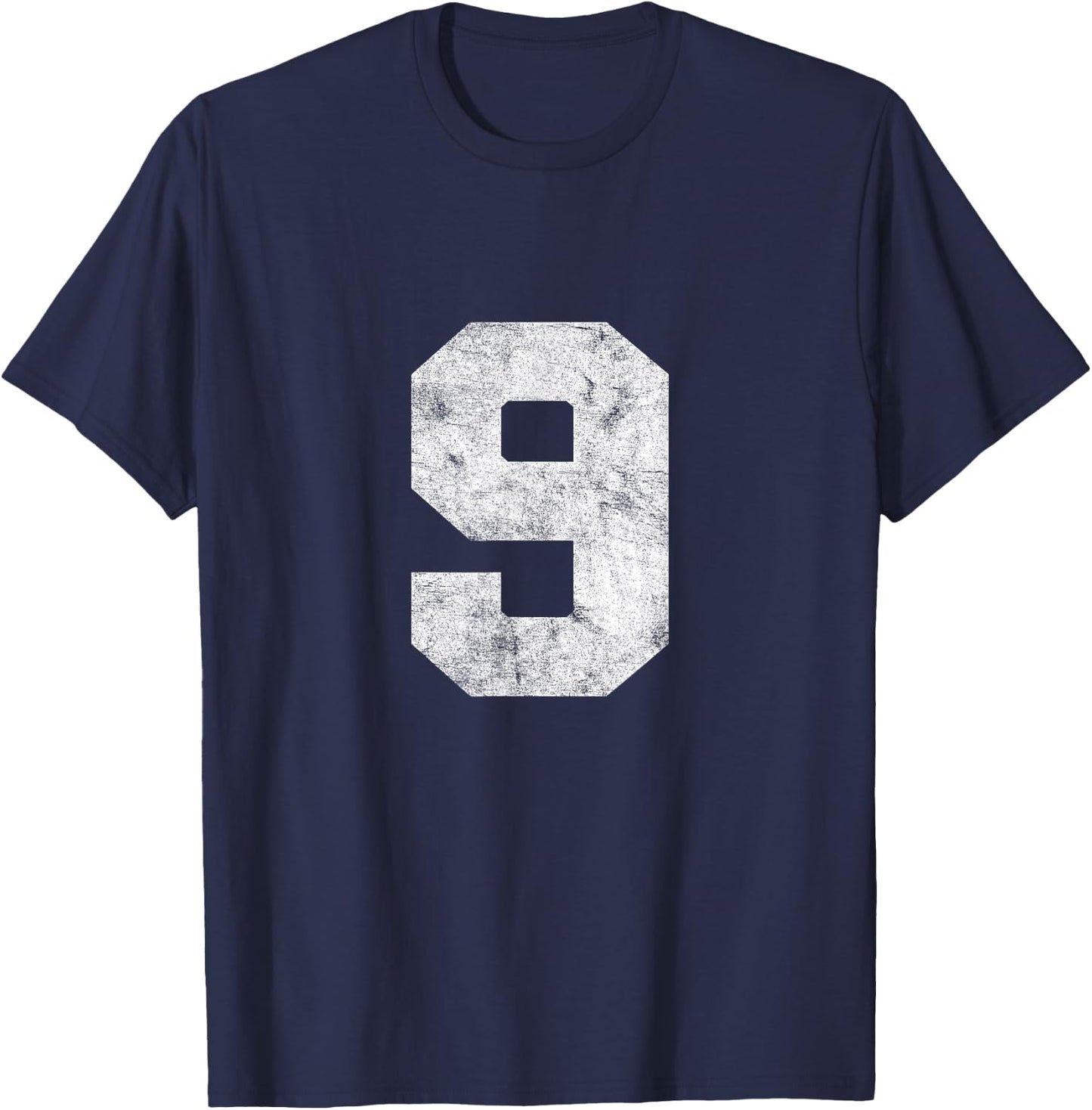 Vintage Lucky Number 9 Birthday Sports Player Team Athlete T-Shirt - T-Shirt | Navy