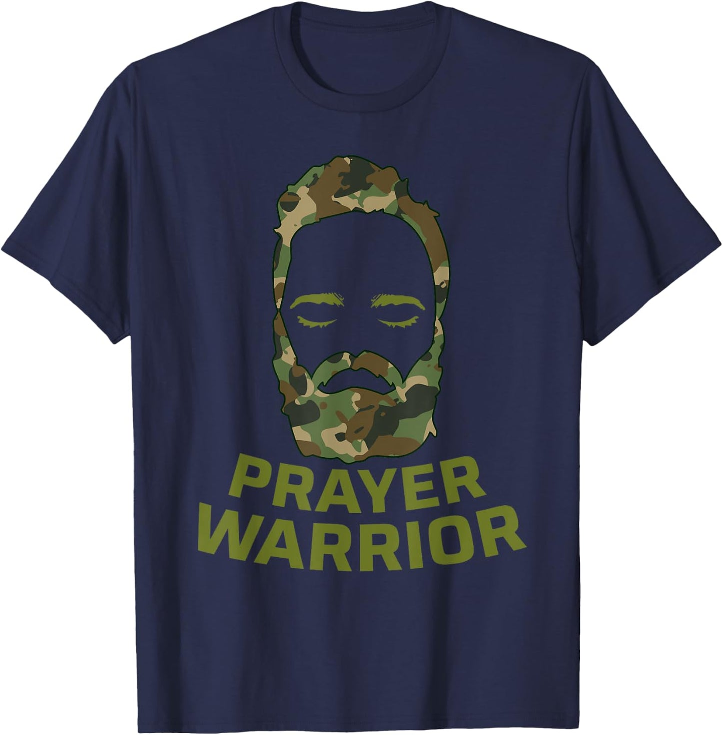 Prayer Warrior Men Camo God Jesus T-Shirt - T-Shirt | Navy
