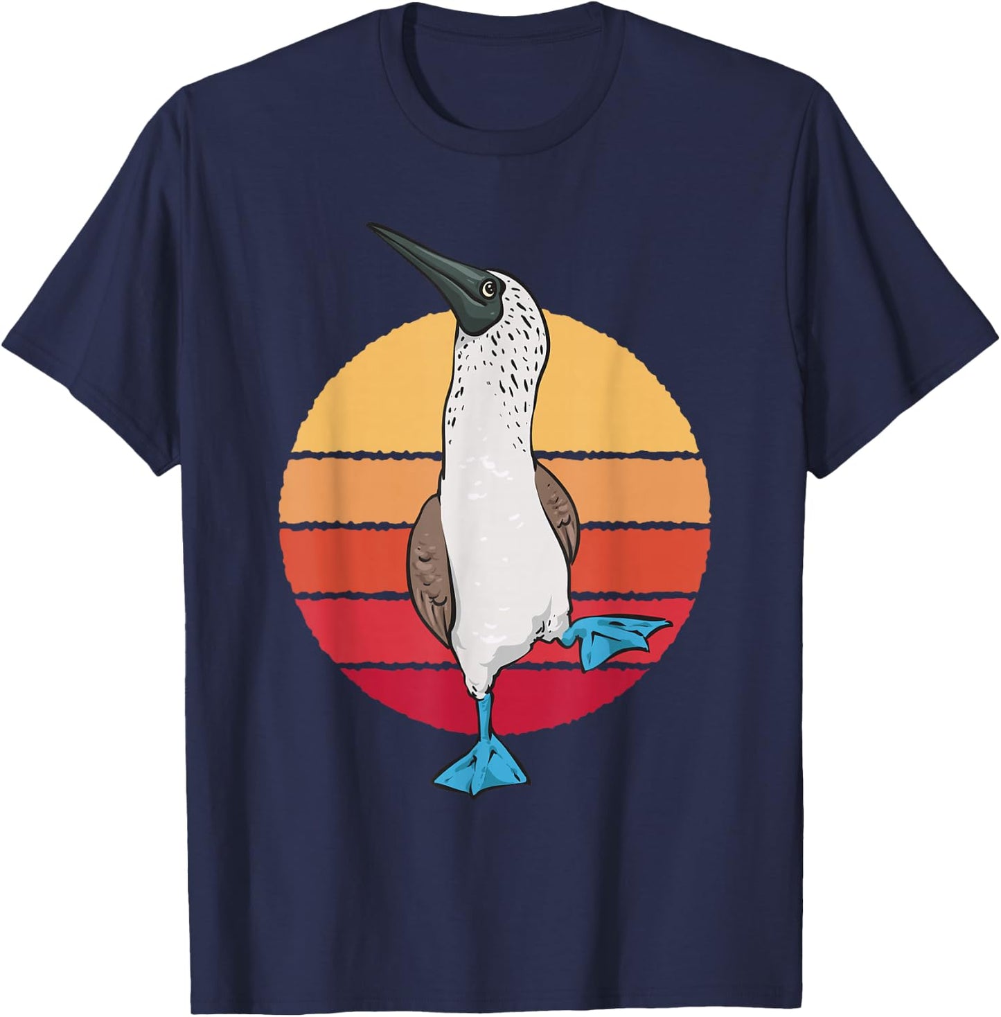 Blue-footed Booby Retro Vintage Boobies Seabird T-Shirt - T-Shirt | Navy