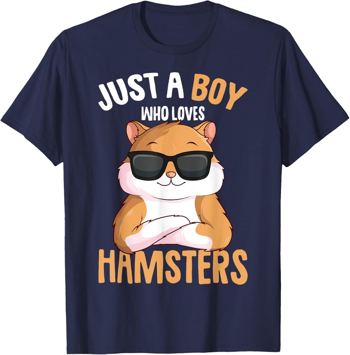 Just a Boy who loves Hamsters Boys Kids Hamster T-Shirt - T-Shirt | Navy