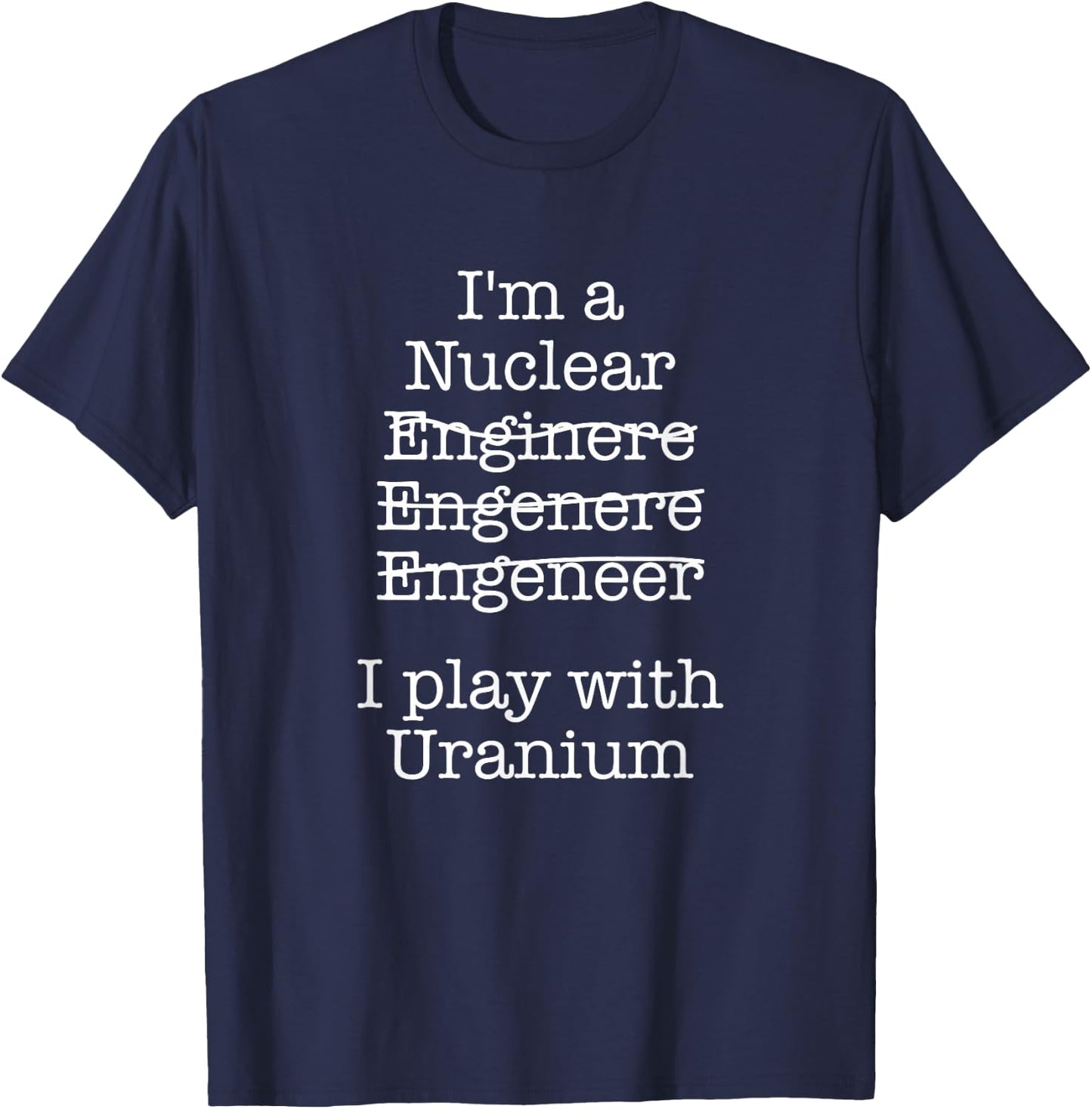 Nuclear Technician & Nuclear Plant Worker Outfit - Men's Black X-Small Classic Fit Short Sleeve Uranium Cotton with Unique Nuclear Reactor Design T-Shirt - T-Shirt | Navy
