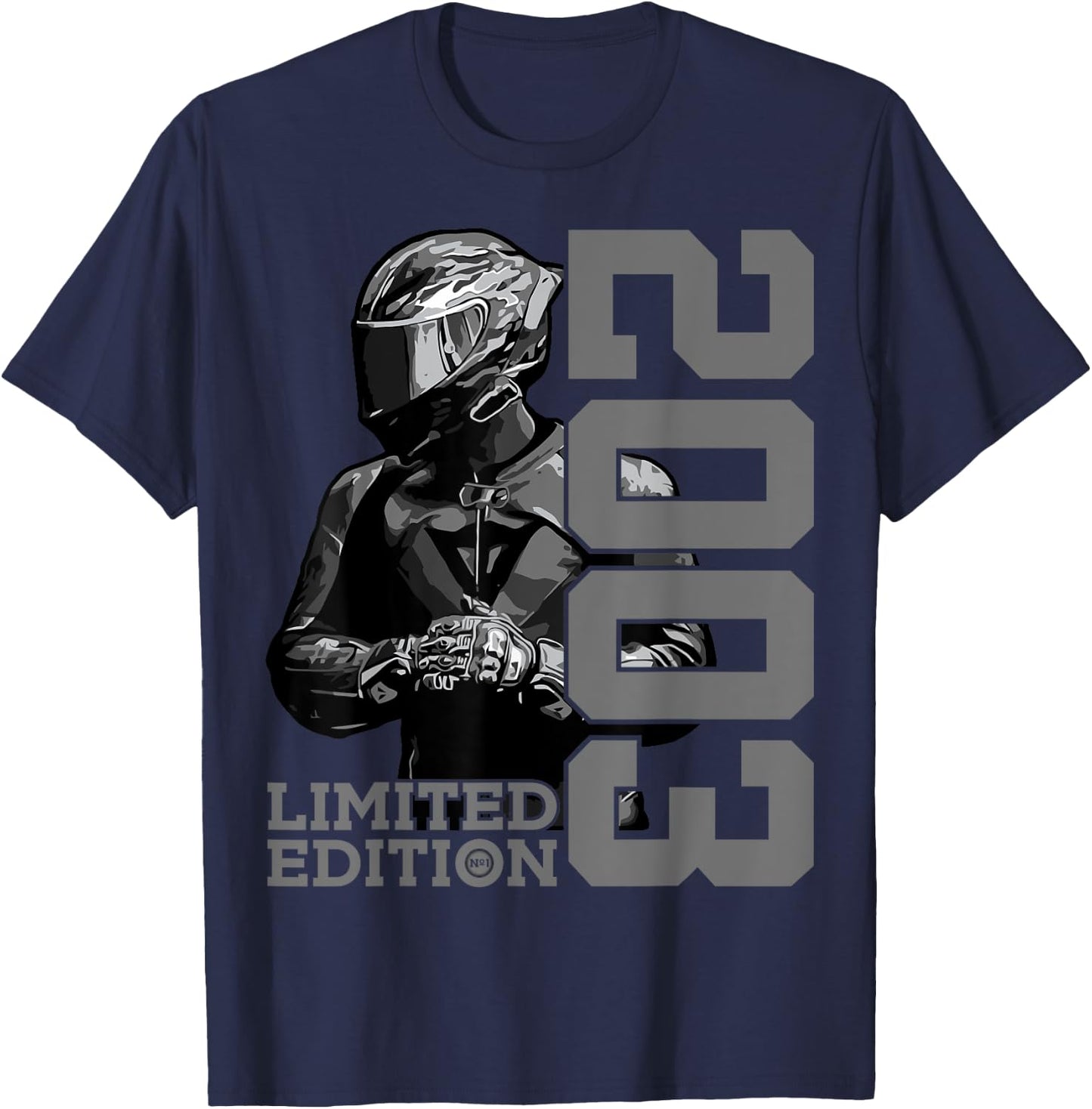 Limited Edition 2003 BIKER MOTORCYCLE 22ND BIRTHDAY T-Shirt - T-Shirt | Navy