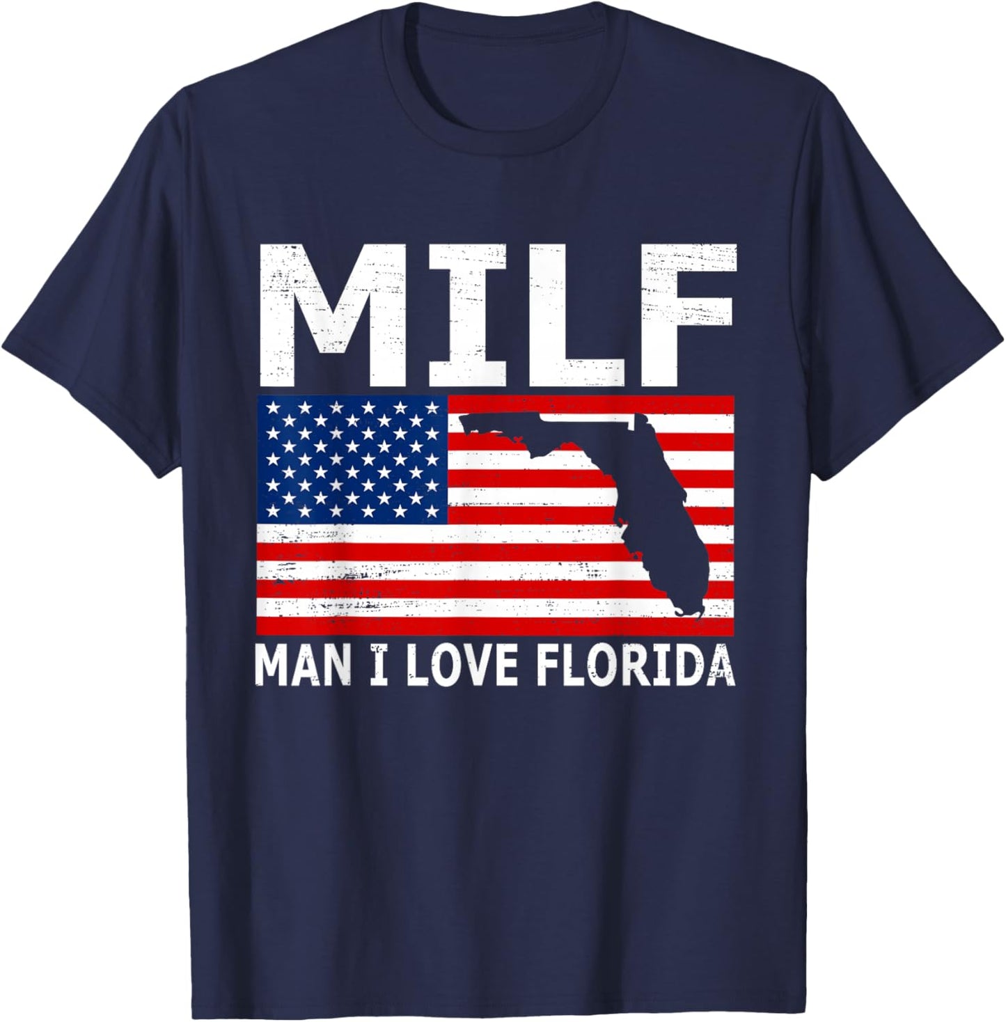 Man I Love Florida Vintage State USA Flag T-Shirt - T-Shirt | Navy