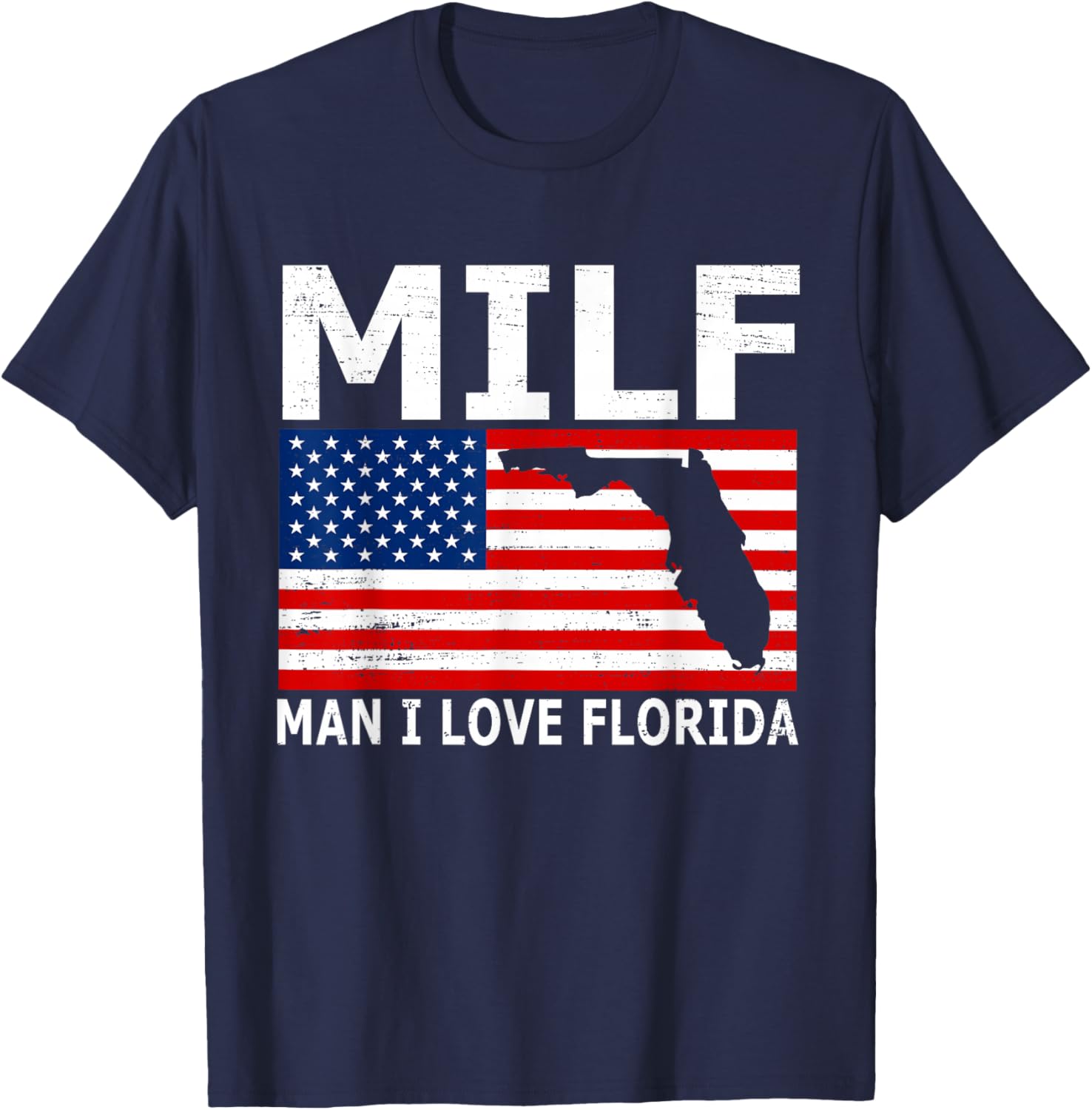 Man I Love Florida Vintage State USA Flag T-Shirt - T-Shirt | Navy