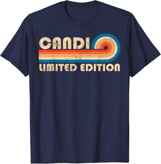 CANDI First Name Funny Retro Vintage Birthday T-Shirt - T-Shirt | Navy