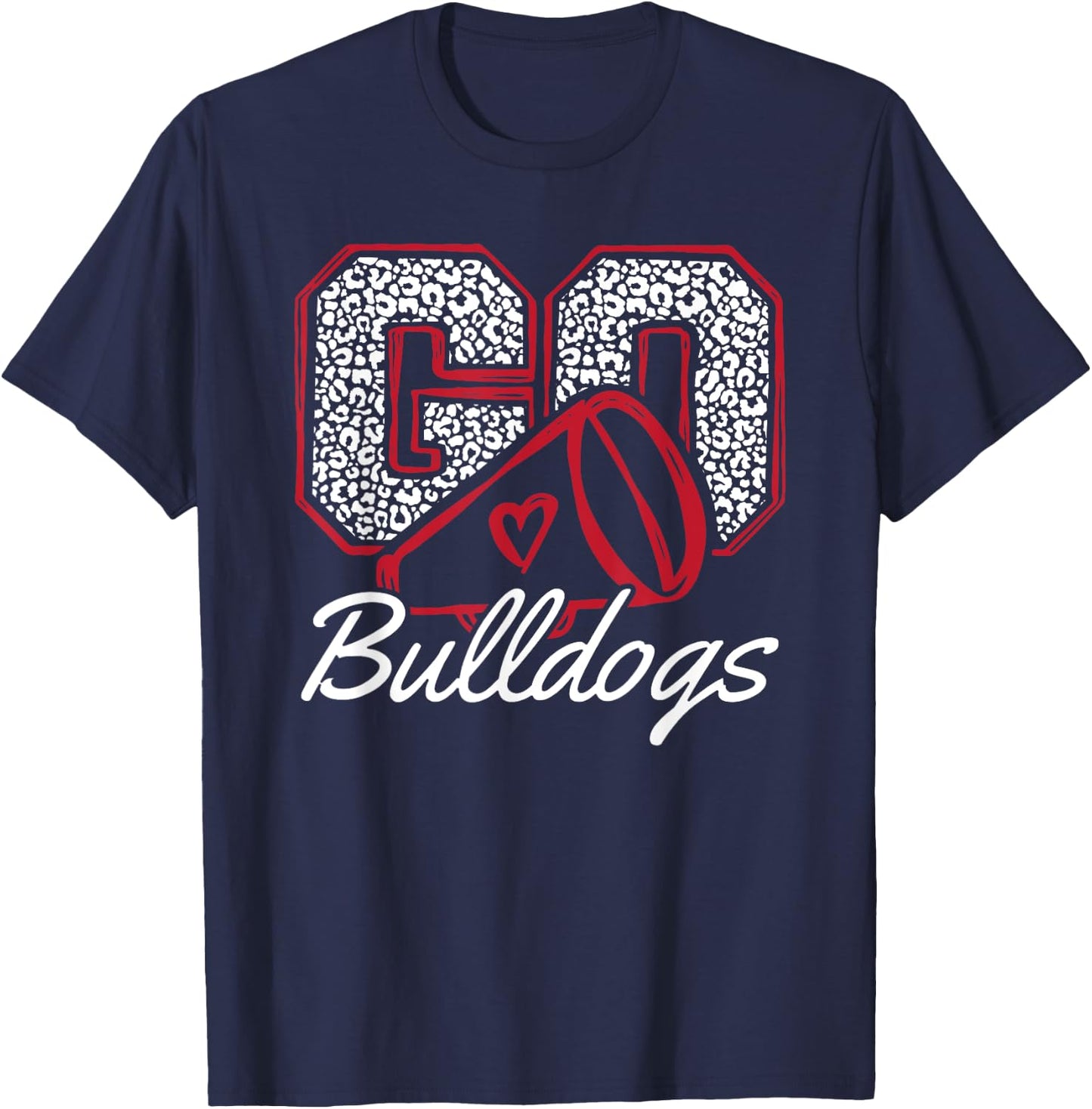 Go Cheer Bulldogs Sports Name Gifts Men Women Boy Girl T-Shirt - T-Shirt | Navy