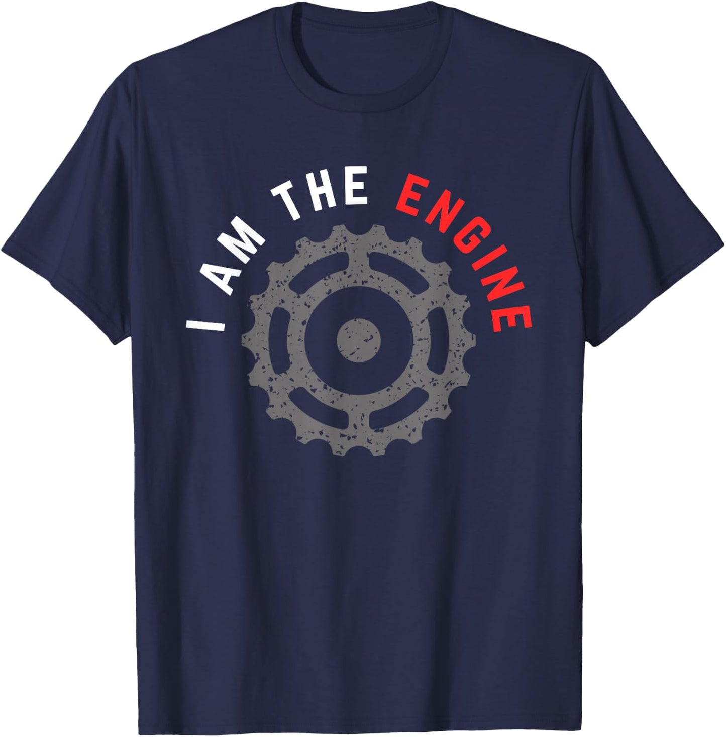 Grunge Mountain Bike I Am The Engine for MTB Trail Riding T-Shirt - T-Shirt | Navy