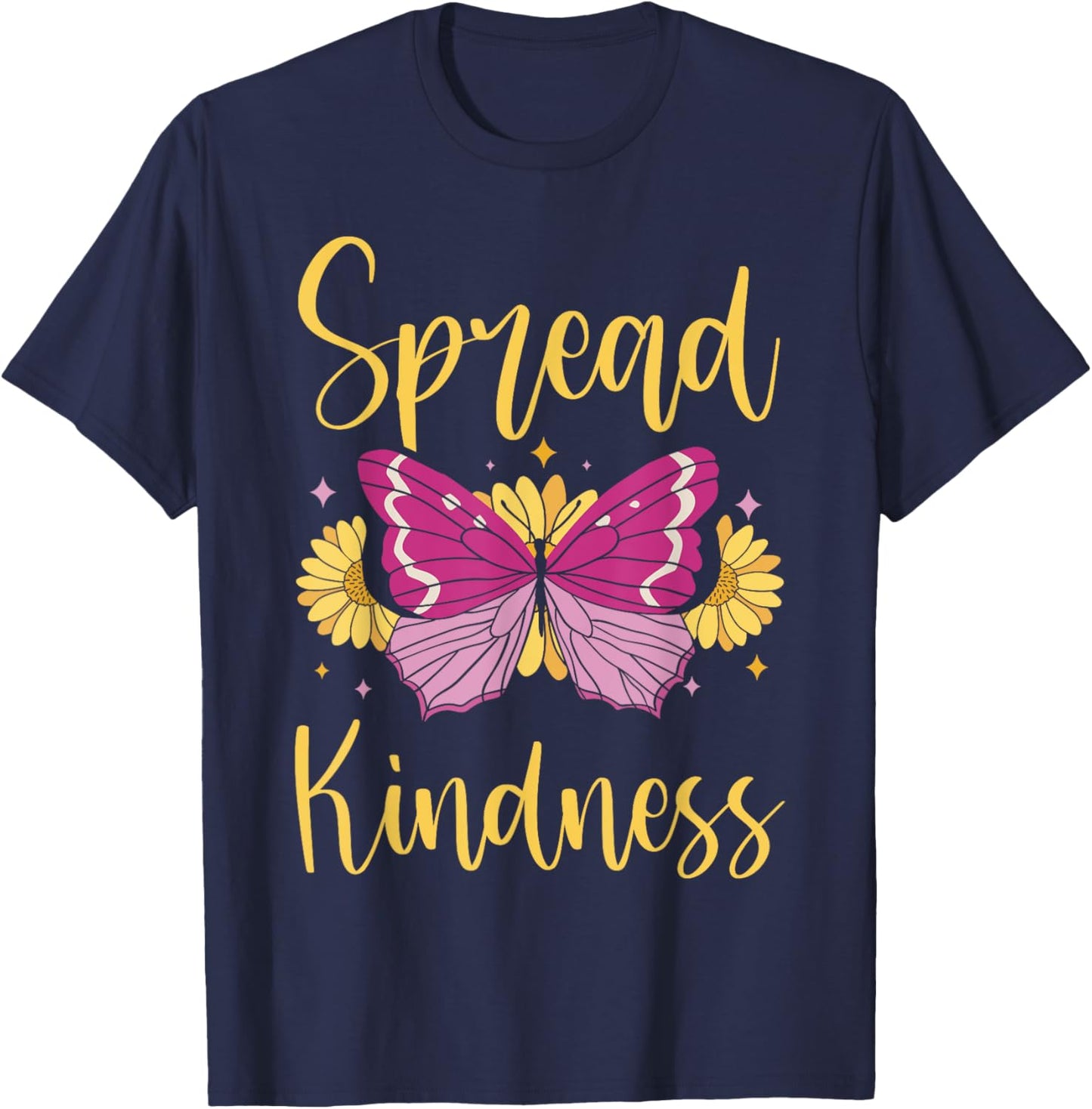 Be Kind Spread Kindness Summer Girls T-Shirt - T-Shirt | Navy